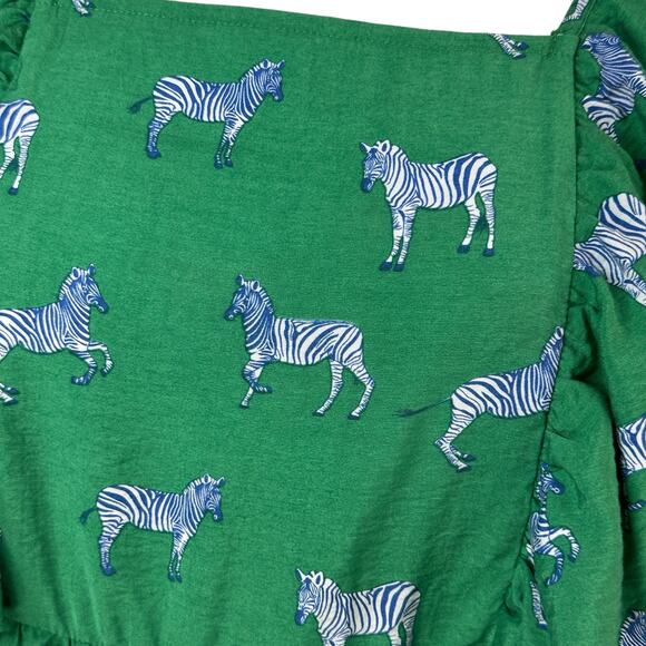 Michelle McDowell Mini Dress Size Medium Zebra Novelty Print Artsy Babydoll - Picture 4 of 9